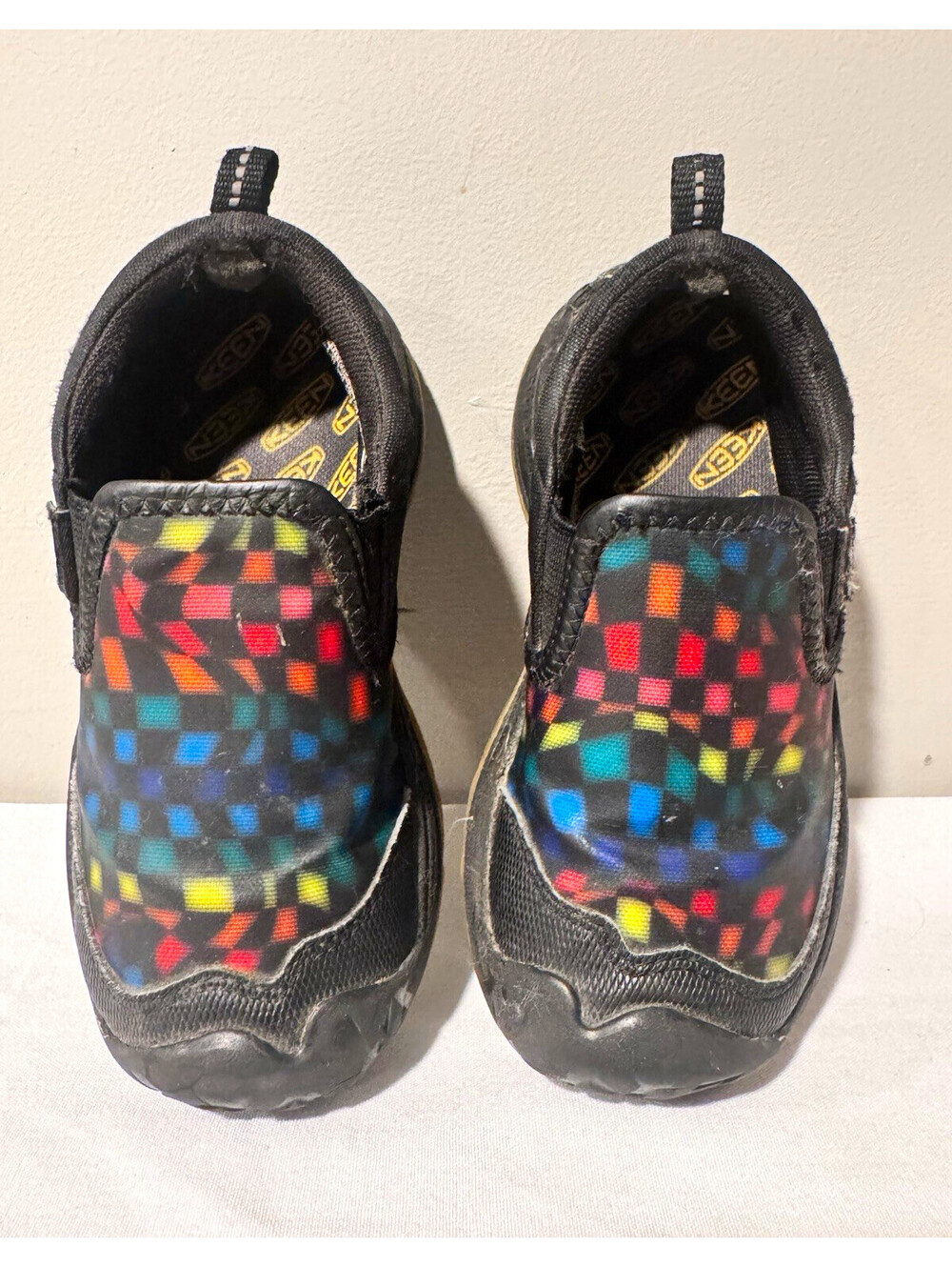 KEEN Kids Speed Hound Sneakers Rainbow Checker Slip On Toddler Size 11